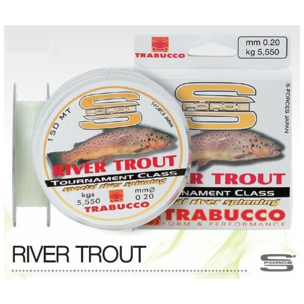 Trabucco S-Force Spin-Rivier Forel 150m 0,28mm Monofil Hoofdlijn