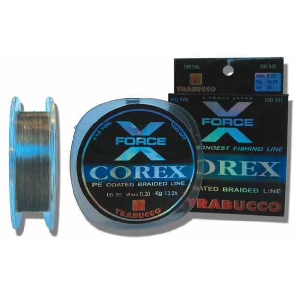 Trabucco X-Force Corex Pe Coated 100m 0,10mm Gevlochten Hoofdlijn