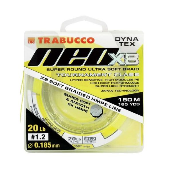 Trabucco Dyna-Tex Neo X8 300m 0,405mm Geel Gevlochten Hoofdlijn