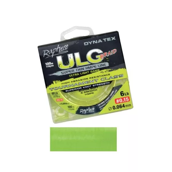 Rapture Dyna-Tex ULG lime 100m 0,054mm Gevlochten Hoofdlijn
