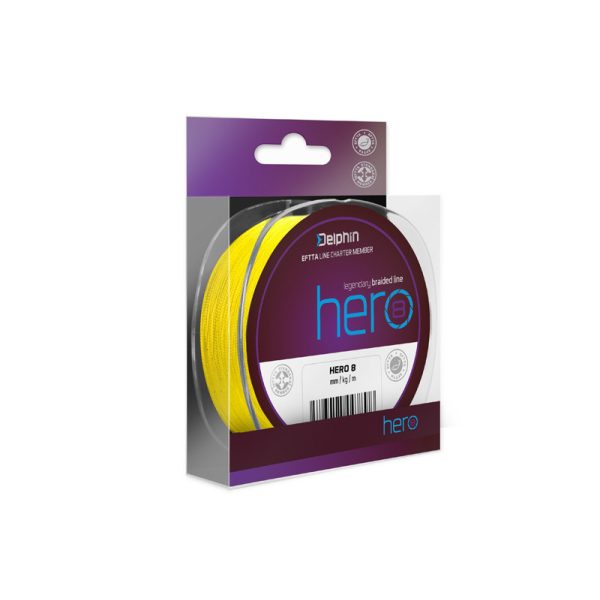 Delphin HERO 8 0,12mm Gevlochten Fluo geel