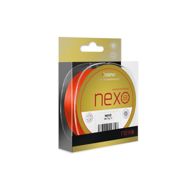 Delphin NEXO 8 / fluo oranje 0,25mm 41,6lbs 130m gevlochten hoofdlijn