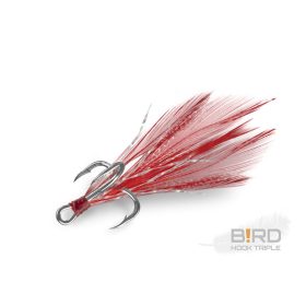 Delphin B!RD Hook TRIPLE / 3 stuks rode veren #10