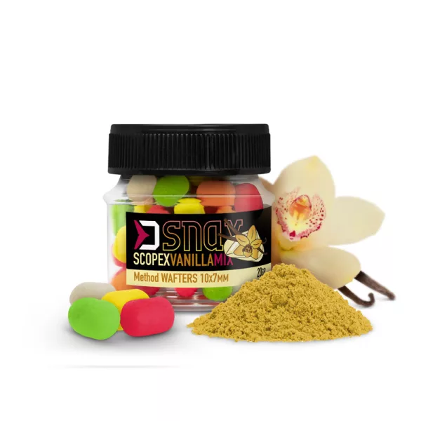 Delphin MIX D SNAX WAFT aas 10x7mm/20g Scopex-vanilla wafters
