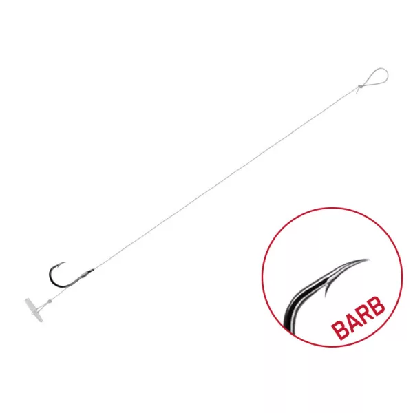 Delphin FLR Quickstop 8cm 0.25mm #6 Voorgebonden Weerhaak Haak 6st