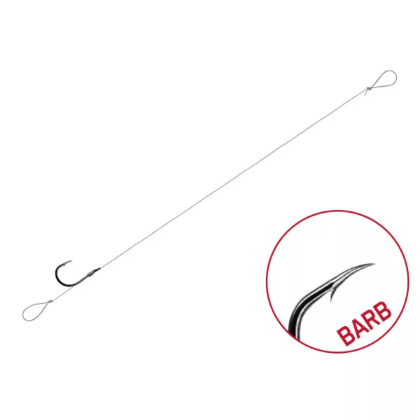Delphin FLR Loop 12cm 0,22mm 10 Voorgebonden haak met oog en weerhaak 6 stuks
