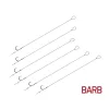 Delphin Proxi Sting 8cm 0,10mm maat 12, met oog, met weerhaak, voorgeregen haak met aaspen 6 stuks