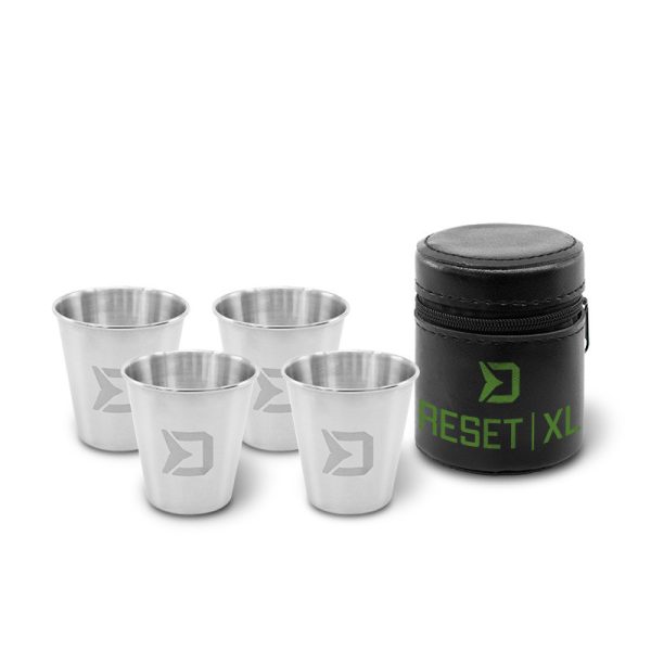 Delphin RESET XL 4in1 4x70ml Roestvrijstalen Borrelglas Set