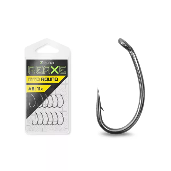Delphin Reaxe MTD Round Oogje, Widerhaak Feeder Haak #8 11st