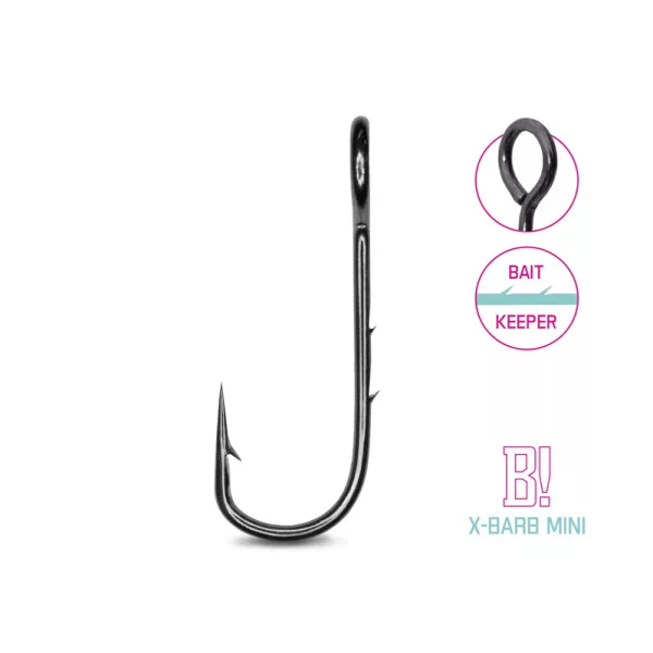 Delphin B! X-Barb Mini 8 Haak met oog, weerhaak Cheburashka Haak 8st