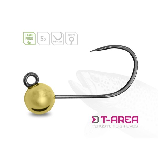 Delphin T-Area BL Tungsten Jig 4mm 0,6gr 6 Gouden Micro Jig Kop 5st
