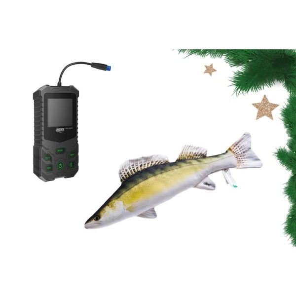 Karácsonyi Lucky Kézi Halradar Ajándék 50cm-es Süllős párnával