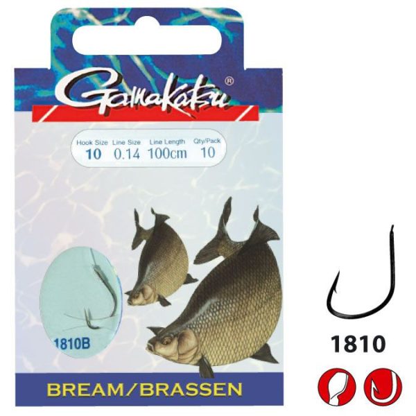 Gamakatsu Bream Feeder LS-1810B #14 0,12mm 75cm voorgeknoopte haak
