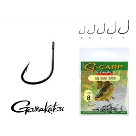   Gamakatsu G-Carp method Zwart 4 10st/verpakking met oog, met weerhaak, feederhaak