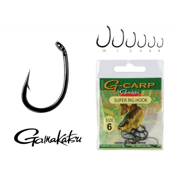 Gamakatsu G-Carp pop-up Zwart 2 10 stuks/verpakking Met oog Met weerhaak Boiliehaak