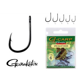   Gamakatsu G-Carp specialist Zwart 1/0 10st/verpakking met oog, met weerhaak, feederhaak