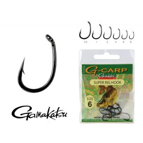   Gamakatsu G-Carp super rig Zwart 2 10 stuks/verpakking Met oog Met weerhaak Boiliehaak
