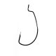 Gamakatsu Worm Offset Zwart 5/0, 5 stuks/verpakking, roofvishaak met oog en weerhaak.