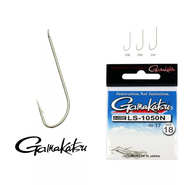 Gamakatsu LS-3510F/008 N/L Zwart 8 15st/verpakking Haak met plaatje met weerhaak, feeder haak