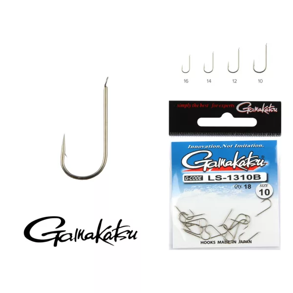 Gamakatsu LS-1310B/010 N/L Brons 10 18 stuks/verpakking Met plaatje Met weerhaak Feeder haak