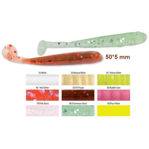 Trabucco Slurp Bait T-Shad UV Paars Plastic Kunstaas 10 stuks