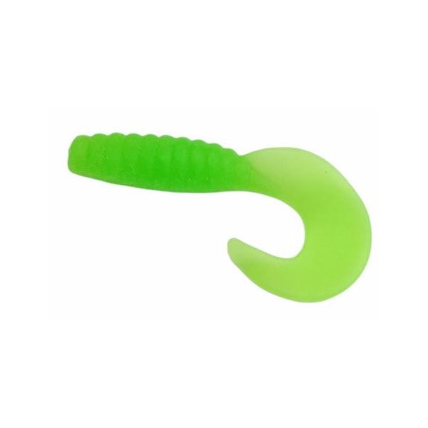Trabucco Yummy Bait Curly Tail Groen Chartreuse 4cm Plastic Aas 8st