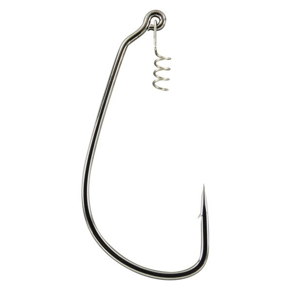 Gamakatsu Worm EWG Hooks Spring Lock Black #4/0 haak