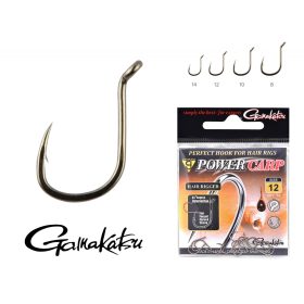   Gamakatsu Power Carp Hair Rigger Zwart 8 10st/verpakking Met oog Met weerhaak Feeder haak