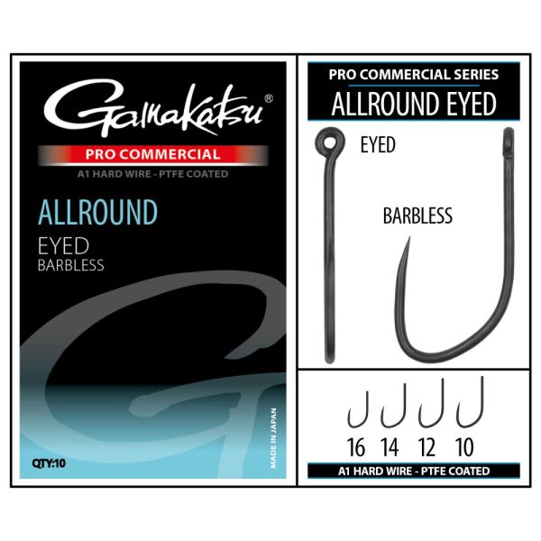 Gamakatsu Coars Pro-C Allround Eyed A1 PTFE BL Haak met oog Baardloos #16