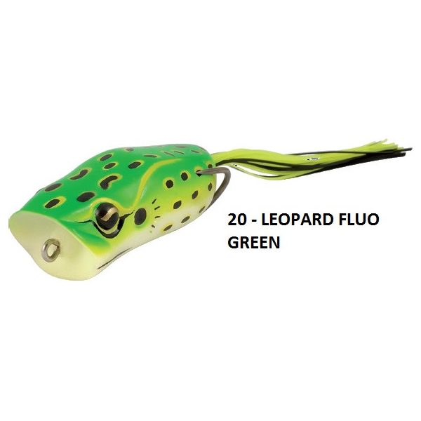 Rapture Popper Frog 6cm 15gr Leop. Fluo Groen Rubberen Kikker