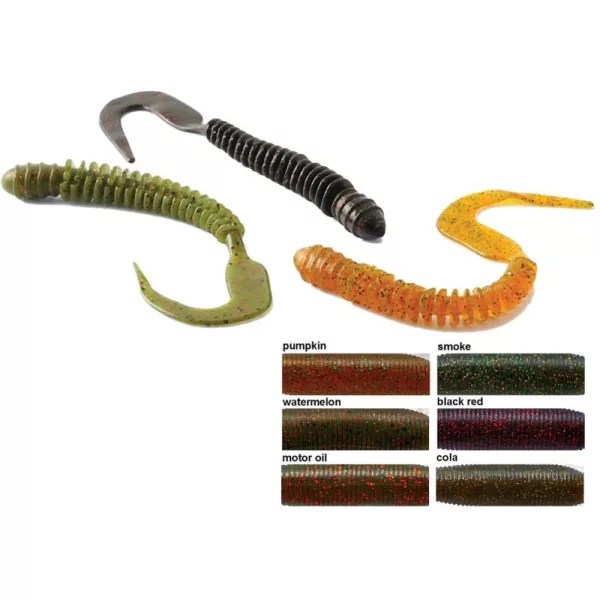 Rapture W. Geribbelde Krulstaart 10cm Watermeloen Zacht rubber aas 10st