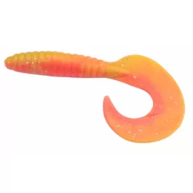   Rapture Fun Tail Grub 6,5cm Rode Vlam Geel Plastic Kunstaas 10 stuks