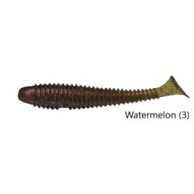   Rapture Geribbelde Swing Shad 7cm Watermeloen Kunststof Aas 12 stuks