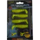 Rapture Slugger Shad Set 5,5cm Neongeel Kunstaas Set 4+2 stuks