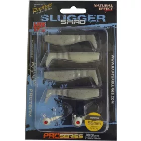   Rapture Slugger Shad Set 5,5cm Chartreuse Spook Kunstaas Set 4+2 stuks
