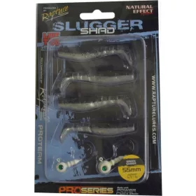   Rapture Slugger Shad Set 5,5cm Groene Shiner Kunstaas Set 4+2 stuks
