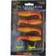 Rapture Slugger Shad Set 7,5cm Vlam Geel Kunstaas Set 4+2 stuks