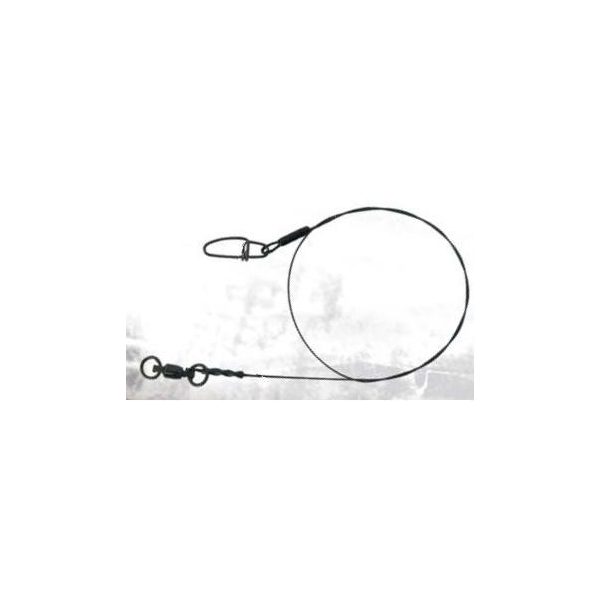 Trabucco Titanium Leader 40lb 12 Bb/Snap/Titanium Stalen onderlijn met wartel en kogellager wartel