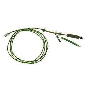   K-Karp DT Heli Rig 90cm Bruine Loodingewikkelde Onderlijn met Veiligheidsclip 2st