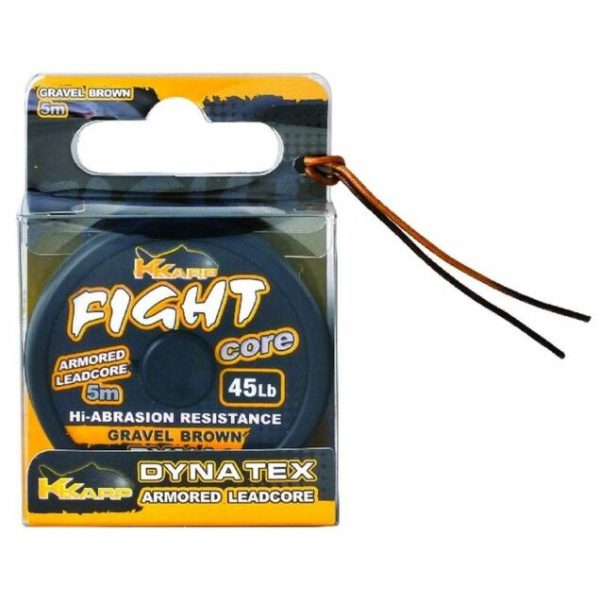 K-Karp Dyna Tex Fight Core 5m 45lb Camou Groene Leaderlijn