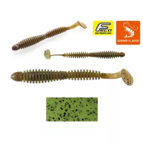   Tiemco Locoism Flexy Shad 7,6cm #100 Watermelon/BKF Plasztik Csali 9db