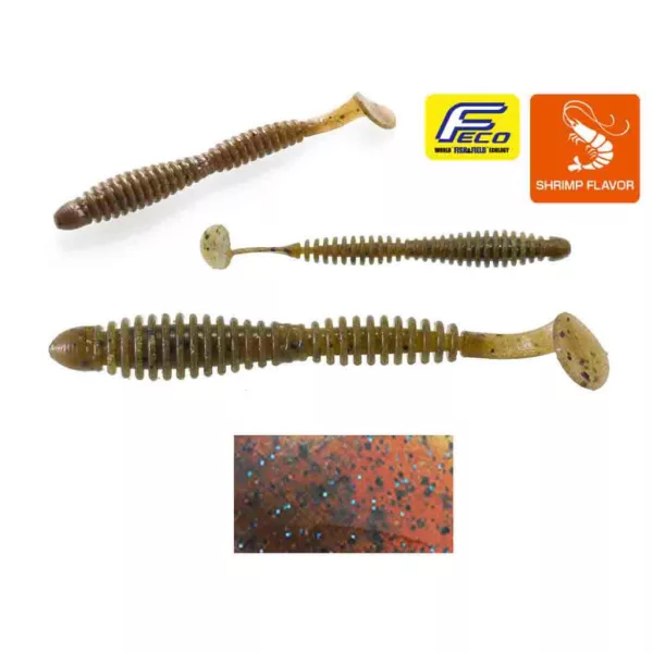 Tiemco Locoism Flexy Shad 7,6cm #133 GP/BK&BLF Plasztik Csali 9db