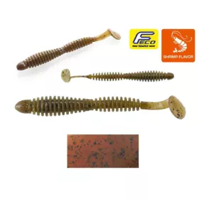   Tiemco Locoism Flexy Shad 8,9cm #102 GP/BKF Plasztik Csali 7db