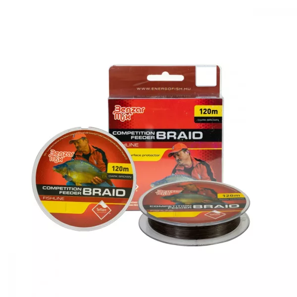 Lijn Benzar Competition Feeder Braid 0,12Mm 7,89 Kg 120M Dark Brown