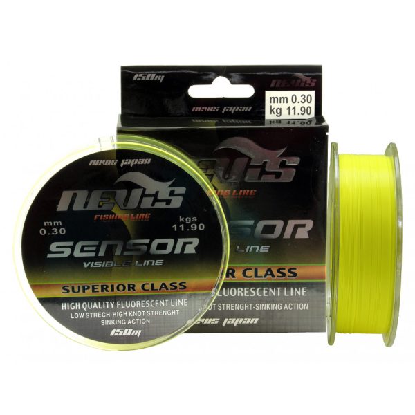 Nevis Sensor Fluo 600m 0.20mm Monofilament hoofdlijn-Fluo geel