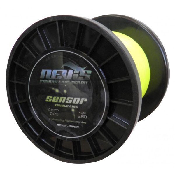 Nevis Sensor Fluo 3000m 0.25mm Monofilament hoofdlijn-Fluo geel