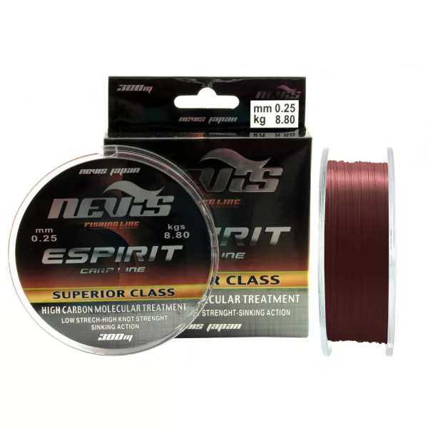 Nevis Espirit 300m 0.25mm Monofilament hoofdlijn-Bordeaux