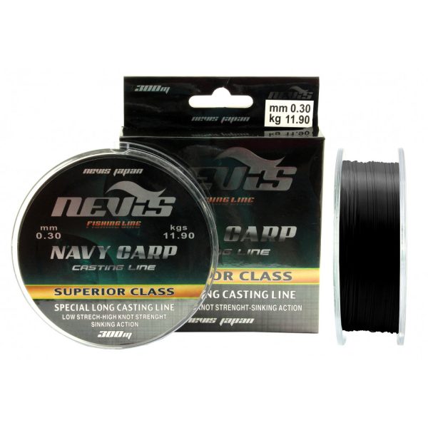 Nevis Navy Carp 150m 0.18mm Monofil hoofdlijn-Zwart