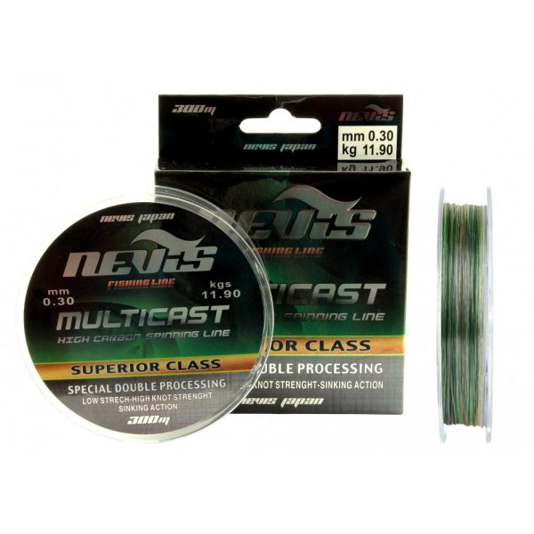 Nevis Multicast 300m 0.30mm Monofil hoofdlijn-Meerkleurig