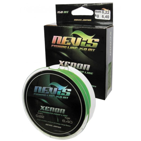 Nevis Xenon 150m 0.35mm Monofil hoofdlijn-Fluoriserend groen